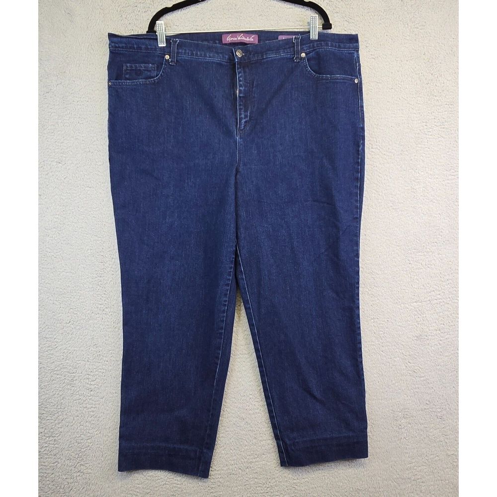 Gloria Vanderbilt Amanda Jeans Womens Plus Size 22W Skinny High Rise Dark‎ Wash